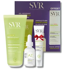 SVR COFFRET SEBIACLEAR GEL MOUSSANT 200ML+AMPOULE AZ FLASH ANTI IMPERFECTIONS 30ML+CREME SOLAIRE MATIFIANTE SPF50 40ML (OFFERT)